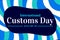 International Customs Day blue colorful background with shapes and typography