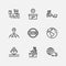 International Customs Day Set Line Vector Icons. Editable Stroke. 32x32 Pixel Perfect