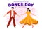 International Dance Day Vector Illustration on 29 April with Professional Dancing Performing Couple or Single at Stage