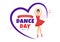 International Dance Day Vector Illustration on 29 April with Professional Dancing Performing Couple or Single at Stage