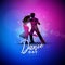 International Dance Day Vector Illustration with tango dancing couple on shiny colorful background. Design template for