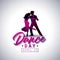 International Dance Day Vector Illustration with tango dancing couple on white background. Design template for banner