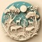 International day for biological diversity with Paper art deer and moon in the forest. Generative Ai