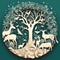 International day for biological diversity with Paper cut deer and tree. Generative Ai