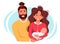 International Day of families. Happy family with newborn baby. Vector illustration