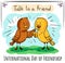 International Day of Friendship Birds talk color greeting card