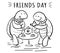 International day of friendship - turtles drink tea