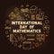 International Day of Mathematics vector line round colored banner. IDM March 14 concept illustration