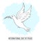 International day of peace banner with Dove drawing