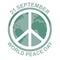 international day of peace. concept illustration with hippie sign