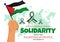 International Day of Solidarity with the Palestinian People Vector Illustration on 29 November with Waving Flag in in Flat Cartoon