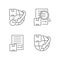 International delivery professional service linear icons set