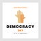 International Democracy Day, poster or banner for International Democracy Day with hand illustration
