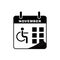 International diabetes day calendar icon with icon of a person sitting in a wheelchair. Design  vector