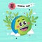 International Earth Day. Cartoon cute smile earth planet character. Concept of World Environment Day in retro style