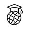 international education graduate line icon vector illustration