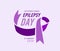 International epilepsy day with purple ribbon. Vector illustration