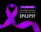 International epilepsy day with purple ribbon. Vector illustration