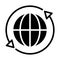 International exchange black glyph icon