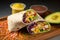 international fast food chain& x27;s newest menu item, the rainbow wrap, with a variety of fresh and flavorful
