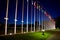 International flags next to european council