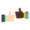 International gesture approval icon, flat style