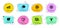 International globe, Smile chat and Chat message icons set. Customer satisfaction, Yummy smile and Globe signs. Vector