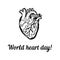 International health heart day concept background, hand drawn style