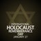 International Holocaust Remembrance Day 27 january banner with star of david