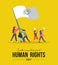 International Human Rights card of people parade