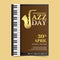 International jazz day poster template with piano and saxophone logo Vector