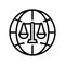 international jurisprudence line icon vector illustration