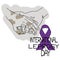 International Leprosy Day, Silhouette of a hand with skin lesions, purple ribbon and themed inscription