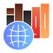 International library flat icon. International education color icons in trendy flat style. Learning gradient style