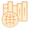 International library flat icon. International education orange icons in trendy flat style. Learning gradient style