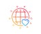 International Love line icon. Heart symbol. Vector