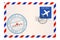International mail envelope with express delivery stamp