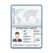 International male passport template with sample of photo, signature and other personal data