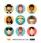 International man and woman people avatar icon dressed in national clothes flat users icons