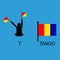 International marine signal flag, sea alphabet , vector illustration, semaphore, communication, tango.