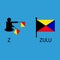 International marine signal flag, sea alphabet , vector illustration, semaphore, communication, zulu.