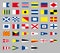 International maritime signal nautical flags, isolated on gray background