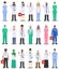 International medical concept. Detailed illustration of doctor and nurses in flat style isolated on white background. Practitioner