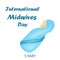International Midwife Day. Baby boy in blue clothes. Thoracic. 5 May. Vector illustration.