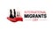 International Migrants Day Logo Icon with Man and Woman