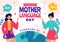 International Mother Language Day Vector Illustration on February 21 with Mom Says Hello in Several World Languages