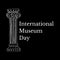 International Museum Day. Roman Column. Black background