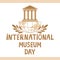 International Museum Day vector greeting card.