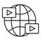 International online meeting icon, outline style