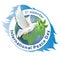 International Peace Day concept. vector illustration. white dove with branch and sign of pacification